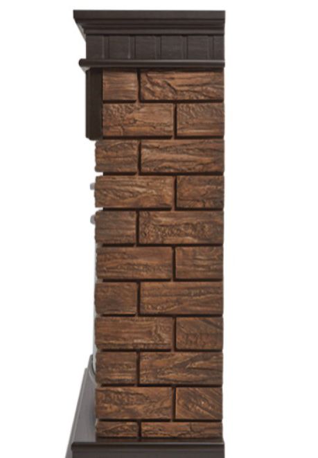 Электрокамин Electrolux EFP/P-1020LS с порталом Firelight Bricks Wood Classic камень темный, шпон венге фото#8