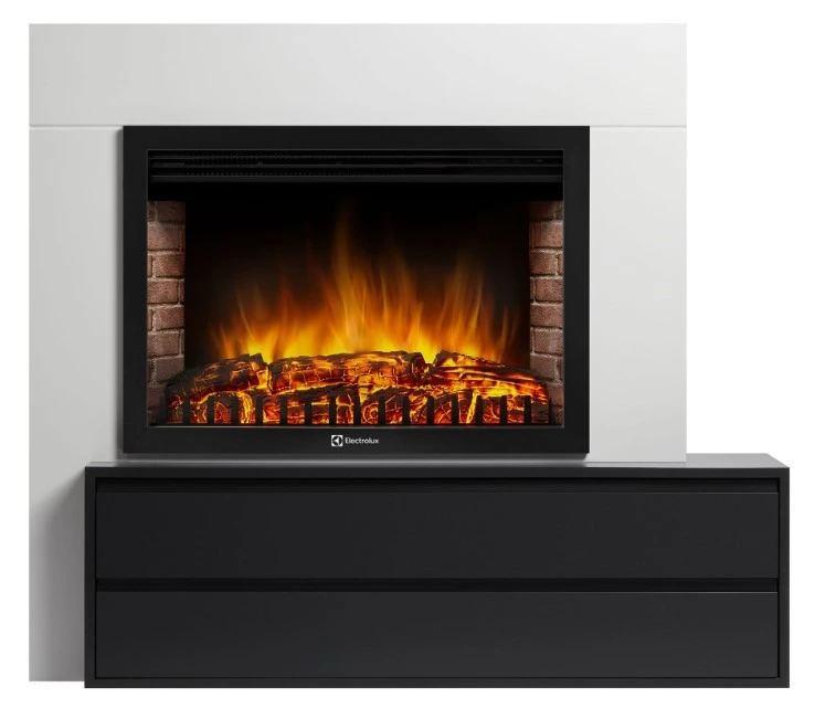 Электрокамин Electrolux EFP/P-3020LS с порталом Firelight Combi 30 белый, черный
