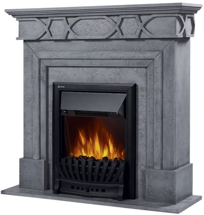 Электрокамин Electrolux EFP/P-1020LS с порталом Firelight Antico Classic серый фото#7