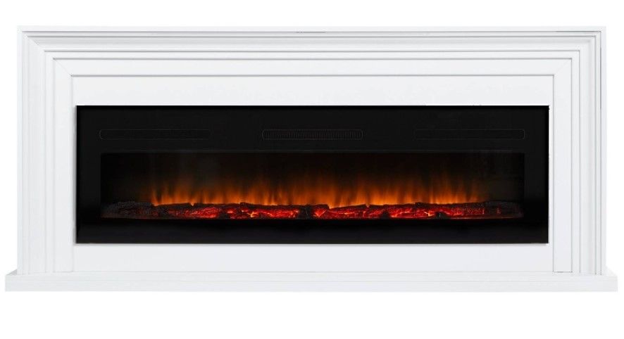 Линейный электрокамин Electrolux EFP/P-1600ULS с порталом Firelight Stretto Long белый