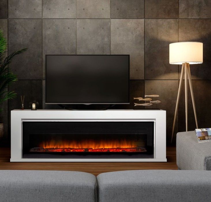 Линейный электрокамин Electrolux EFP/P-1600ULS с порталом Firelight Simple Long белый фото#11