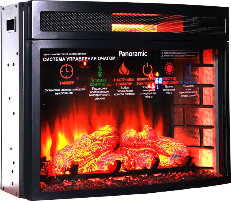 Электрокамин InterFlame Экстер угловой (венге) с очагом Panoramic 25 LED FX фото#3