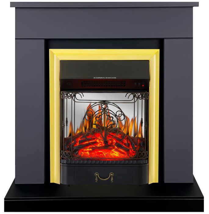 Электрокамин Royal Flame BERGEN серый графит с очагом Majestic FX Black/Brass фото#2