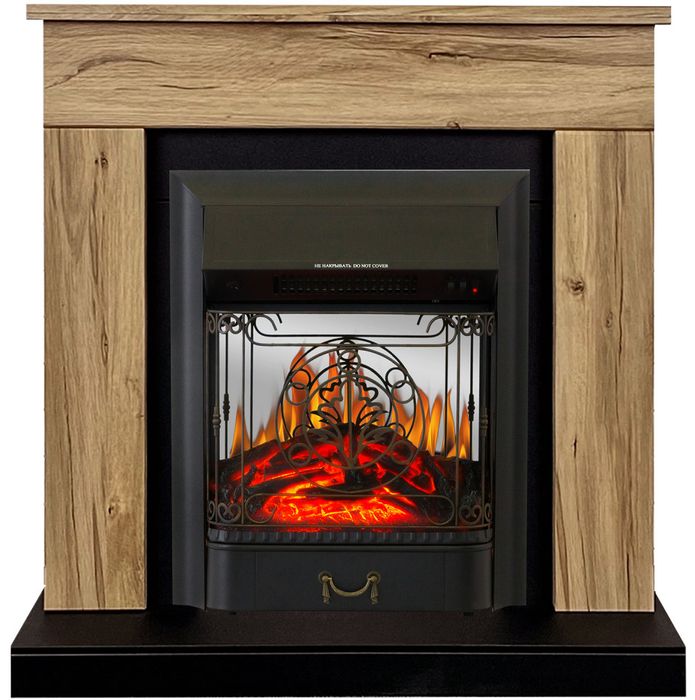 Электрокамин Royal Flame BERGEN дуб галифакс с очагом Fobos FX M Black/Brass