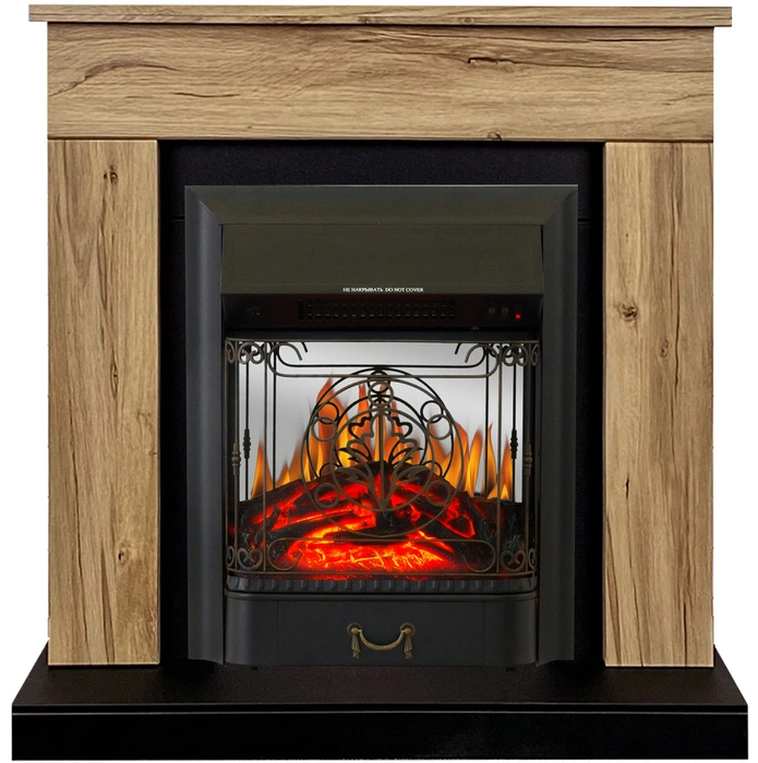 Электрокамин Royal Flame BERGEN дуб галифакс с очагом Fobos FX M Black/Brass