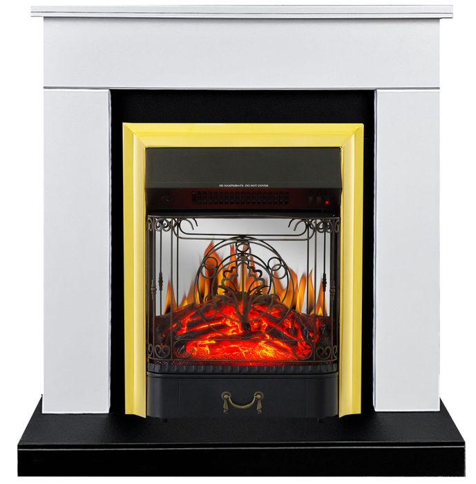 Электрокамин Royal Flame BERGEN белый с черным с очагом Fobos FX M Black/Brass фото#2
