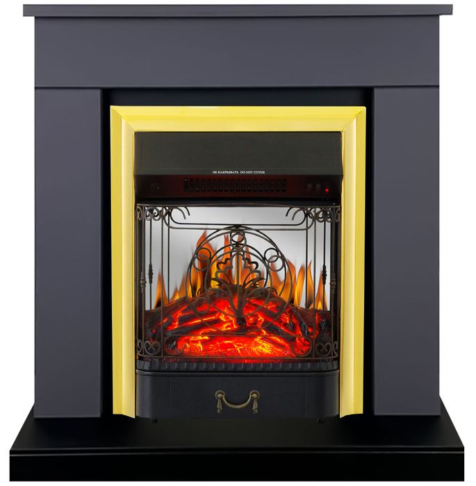 Электрокамин Royal Flame BERGEN серый графит с очагом Fobos FX M Black/Brass фото#2