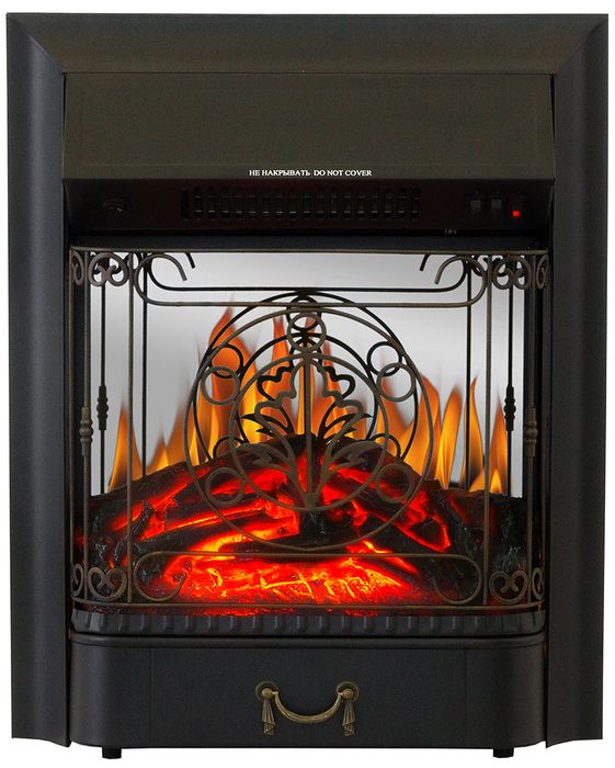 Электрокамин Royal Flame BERGEN белый с черным с очагом Fobos FX M Black/Brass фото#4