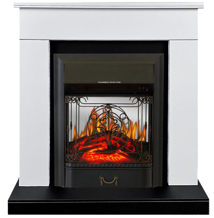 Электрокамин Royal Flame BERGEN белый с черным с очагом Majestic FX M Black/Brass