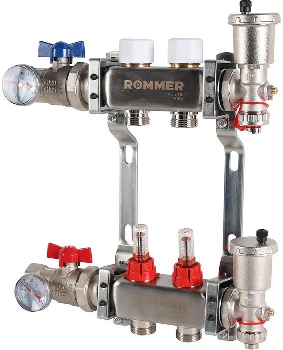 Для отопления Rommer 1"/3/4"x2 с расходомерами (RMS-1210-000002) фото#2