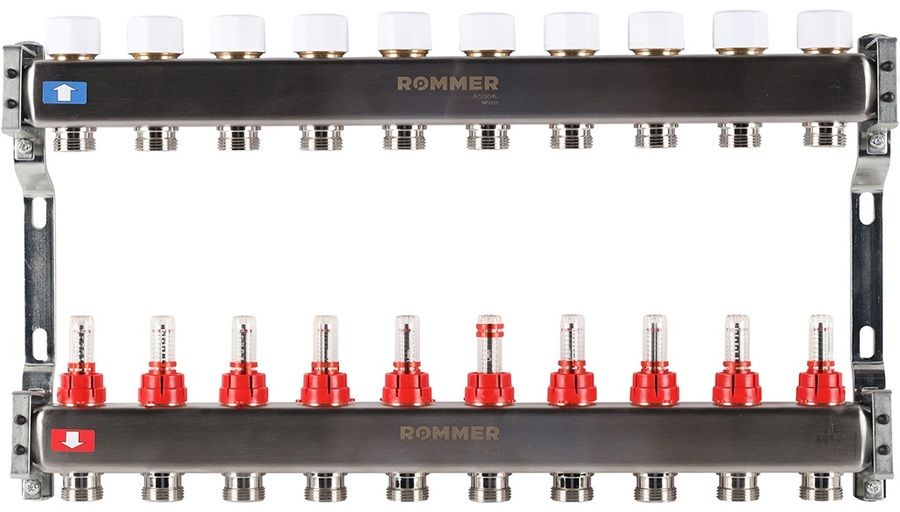 Для отопления Rommer 1"/3/4"x10 с расходомерами (RMS-1200-000010)