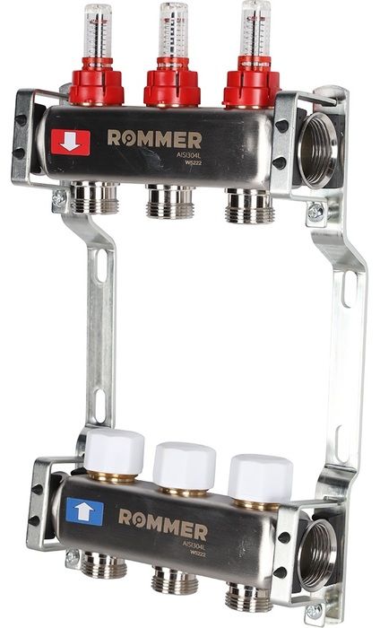 Для отопления Rommer 1"/3/4"x3 с расходомерами (RMS-1200-000003) фото#2