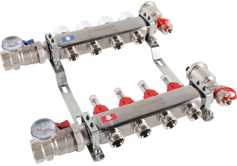 Для отопления Rommer 1"/3/4"x4 с расходомерами (RMS-1210-000004) фото#3