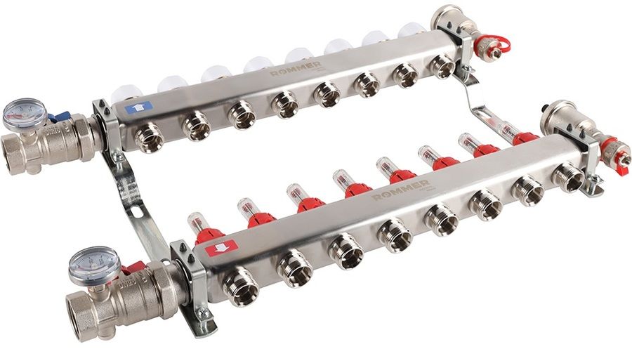Для отопления Rommer 1"/3/4"x8 с расходомерами (RMS-1210-000008) фото#4
