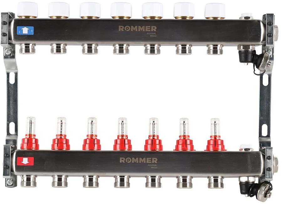 Для отопления Rommer 1"/3/4"x7 с расходомерами (RMS-1201-000007)