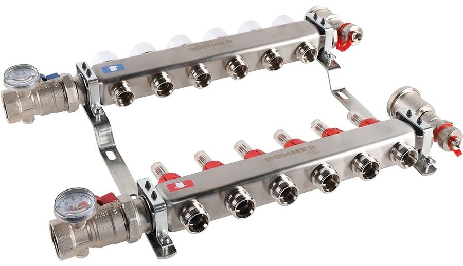 Для отопления Rommer 1"/3/4"x6 с расходомерами (RMS-1210-000006) фото#4
