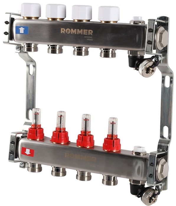 Для отопления Rommer 1"/3/4"x4 с расходомерами (RMS-1201-000004) фото#2
