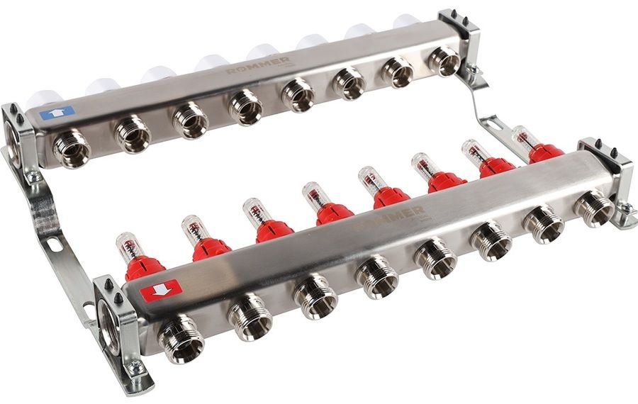 Для отопления Rommer 1"/3/4"x8 с расходомерами (RMS-1200-000008) фото#4