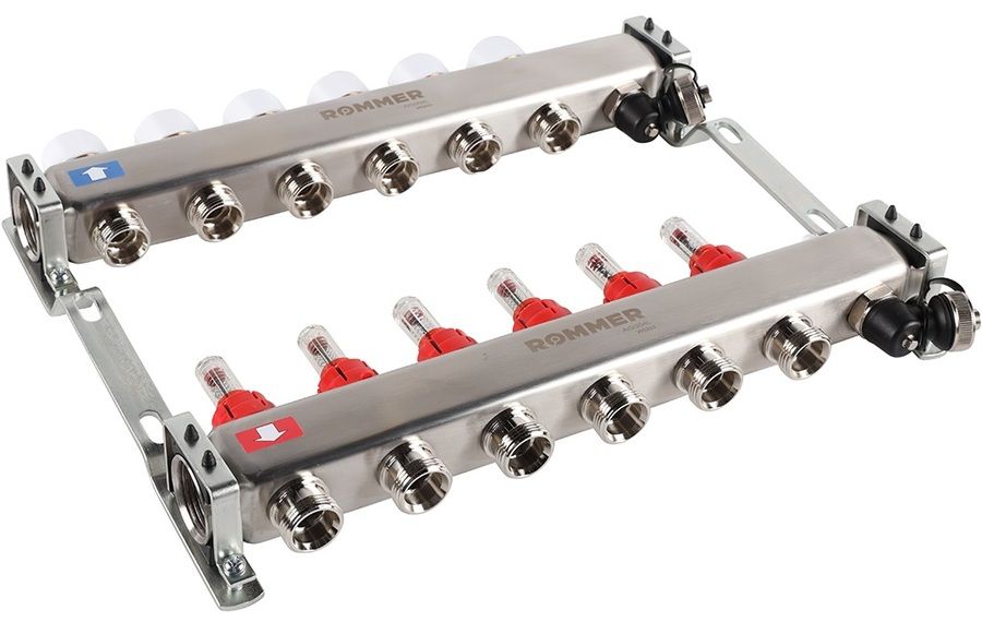 Для отопления Rommer 1"/3/4"x6 с расходомерами (RMS-1201-000006) фото#4