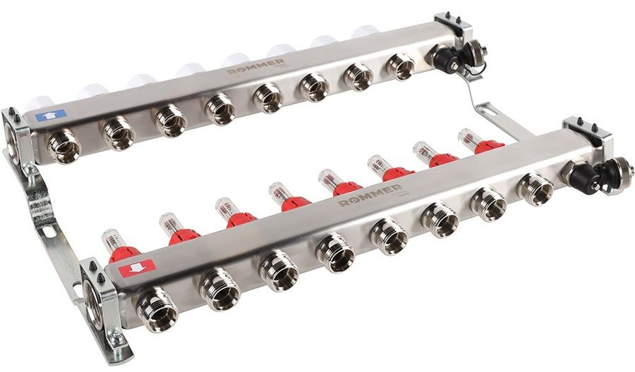 Для отопления Rommer 1"/3/4"x8 с расходомерами (RMS-1201-000008) фото#4