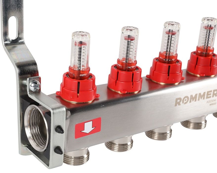 Для отопления Rommer 1"/3/4"x8 с расходомерами (RMS-1201-000008) фото#7