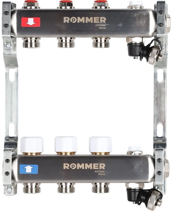Для отопления Rommer 1"/3/4"x3 с запорными клапанами (RMS-3201-000003)