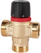 Смесительный клапан Rommer 1" НР 20-43°С KV 1,6 (RVM-0131-164325) боковое смешивание