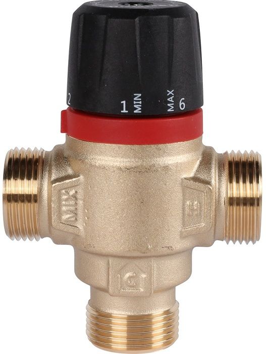 Смесительный клапан Rommer 3/4" НР 35-60°С KV 1,6 (RVM-0122-166020) боковое смешивание фото#2