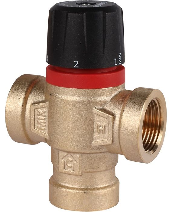 Смесительный клапан Rommer 3/4" ВР 20-43°С KV 1,6 (RVM-0111-164320) боковое смешивание