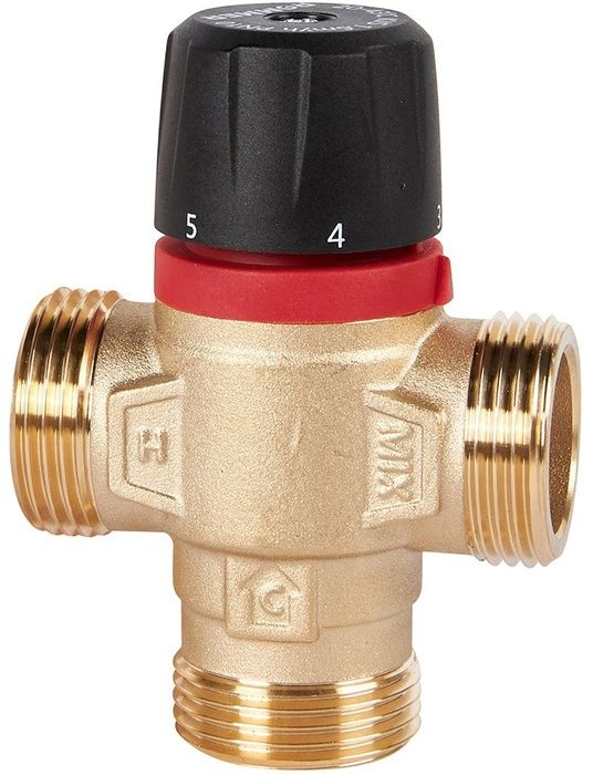 Смесительный клапан Rommer 1" НР 30-65°С KV 2,3 (RVM-1131-236525) центральное смешивание