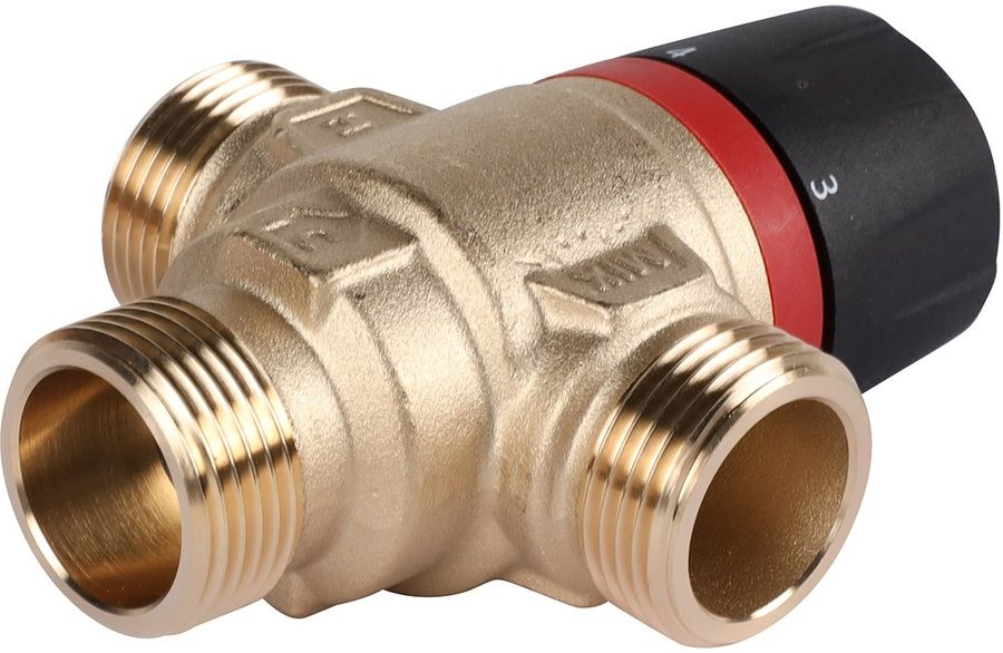 Смесительный клапан Rommer 3/4" НР 20-43°С KV 1,6 (RVM-0121-164320) боковое смешивание фото#4