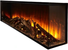 Линейный электрокамин British Fires New Forest 1600 with Deluxe Real logs