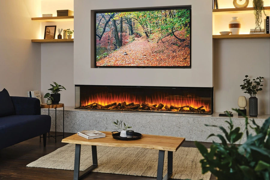 Линейный электрокамин British Fires New Forest 2400 with Deluxe Real logs фото#2