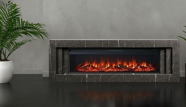 Линейный электрокамин Royal Flame LINE 42 SFT Stone Touch cерый мрамор с очагом Vision 42 LOG LED фото#6