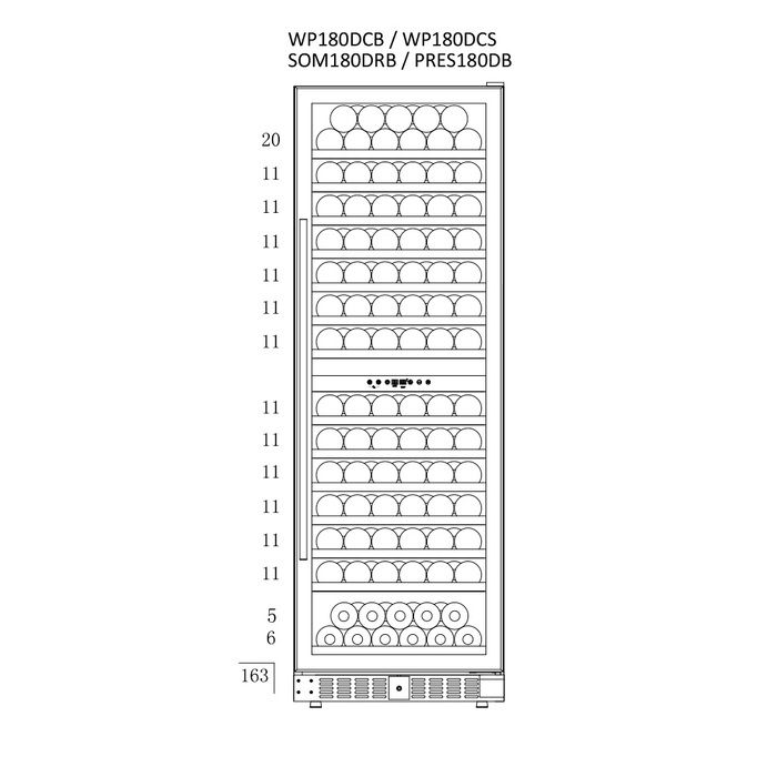Отдельностоящий винный шкаф Temptech PRES180DB фото#4