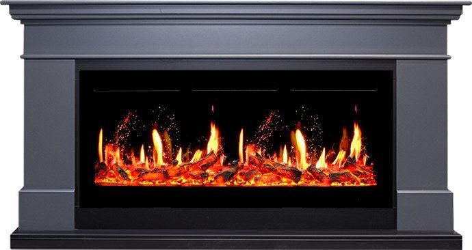 Линейный электрокамин Royal Flame California Graphite Grey серый графит c очагом 5D V-ART 40
