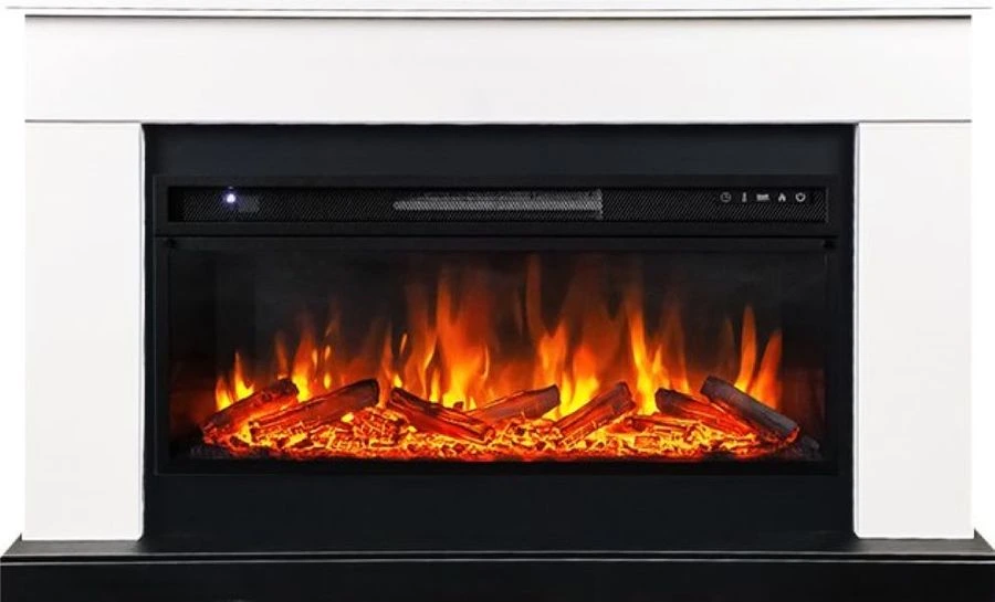Линейный электрокамин Royal Flame BERGEN белый c очагом Vision 42 LOG LED
