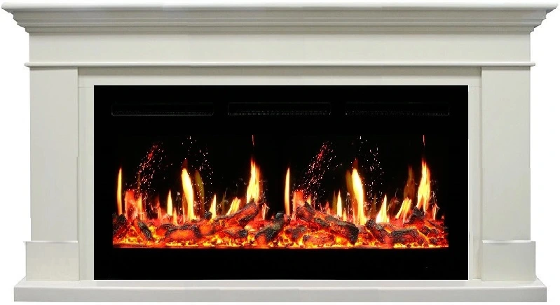Линейный электрокамин Royal Flame California алебастр c очагом 5D V-ART 40