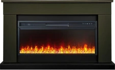 Линейный электрокамин Royal Flame BERGEN темная олива c очагом Vision 42 LED