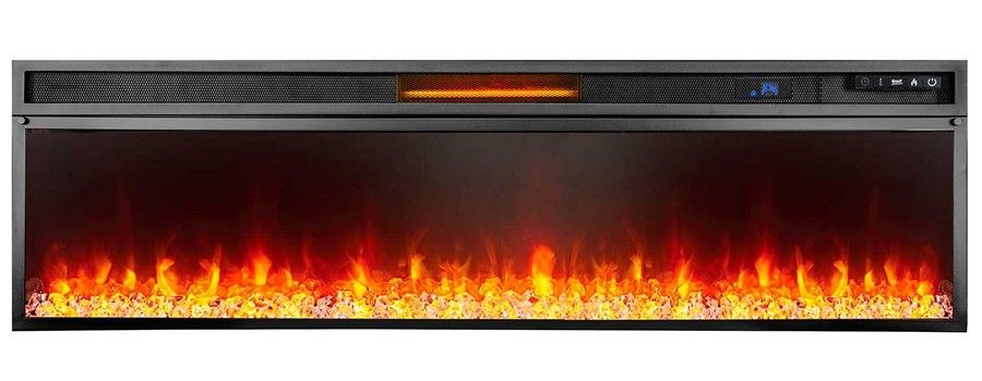 Линейный электрокамин Royal Flame Lindos 60 SFT Stone Touch серый мрамор Vision 60 LED фото#3