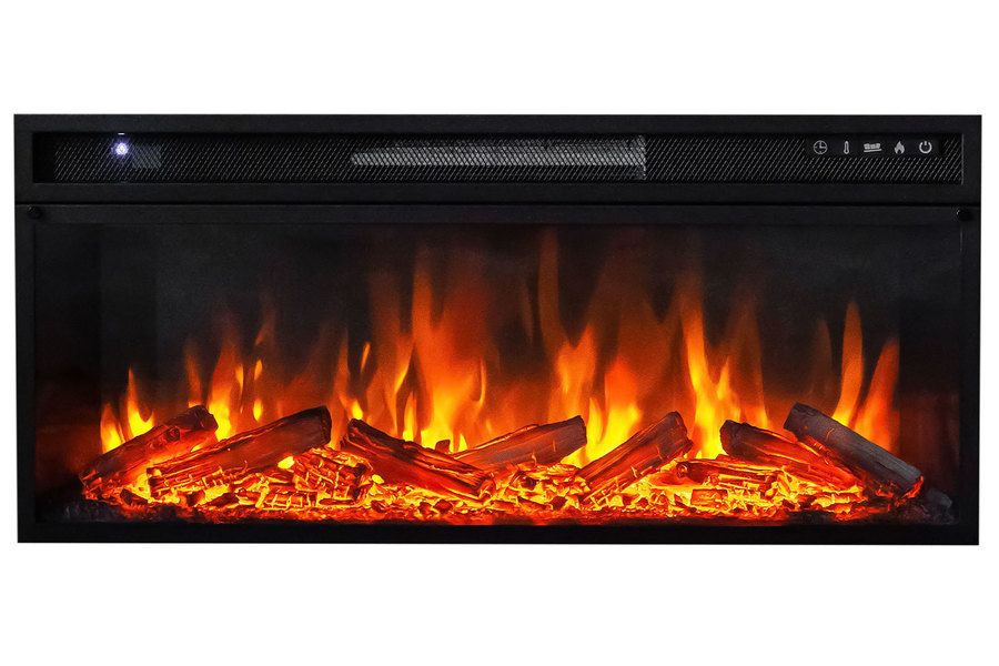 Линейный электрокамин Royal Flame BERGEN темная олива c очагом Vision 42 LOG LED фото#3