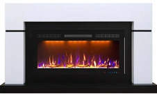 Линейный электрокамин Royal Flame Lindos белый c очагом Crystal 40 RF