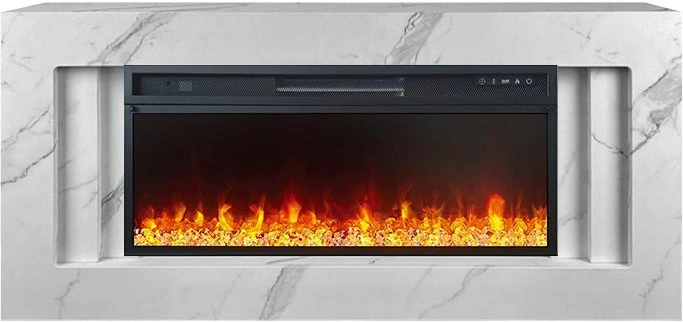 Линейный электрокамин Royal Flame Line 42 SFT White Marble с очагом Vision 42 LED