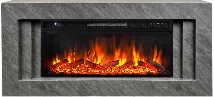 Линейный электрокамин Royal Flame Line 42 SFT Concrete с очагом Vision 42 LOG LED