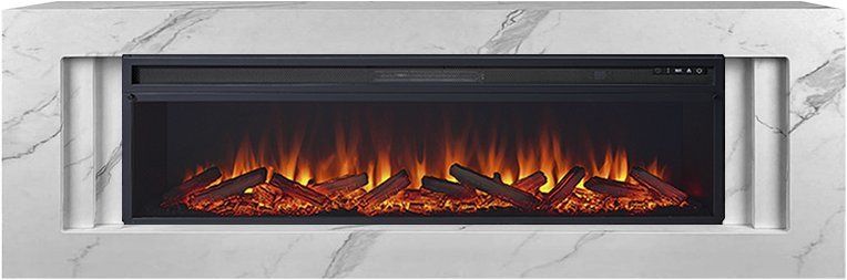 Линейный электрокамин Royal Flame Line 60 SFT White Marble с очагом Vision 60 LOG LED