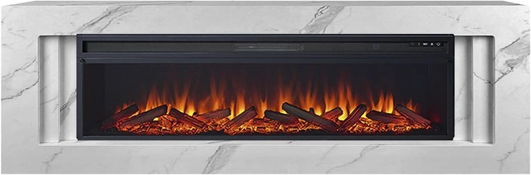 Линейный электрокамин Royal Flame Line 60 SFT White Marble с очагом Vision 60 LOG LED