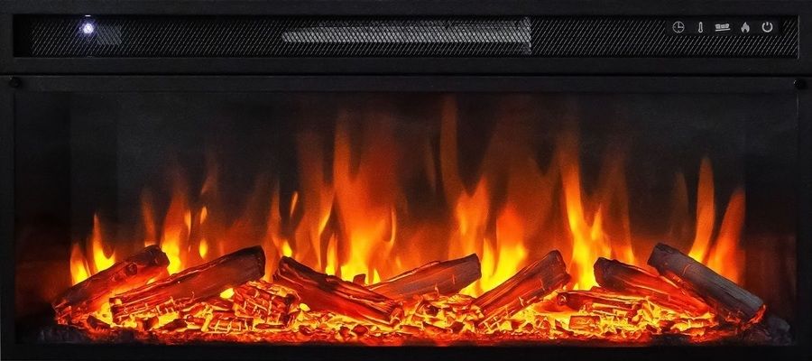 Линейный электрокамин Royal Flame Line 42 SFT Dark Grey с очагом Vision 42 LOG LED фото#3