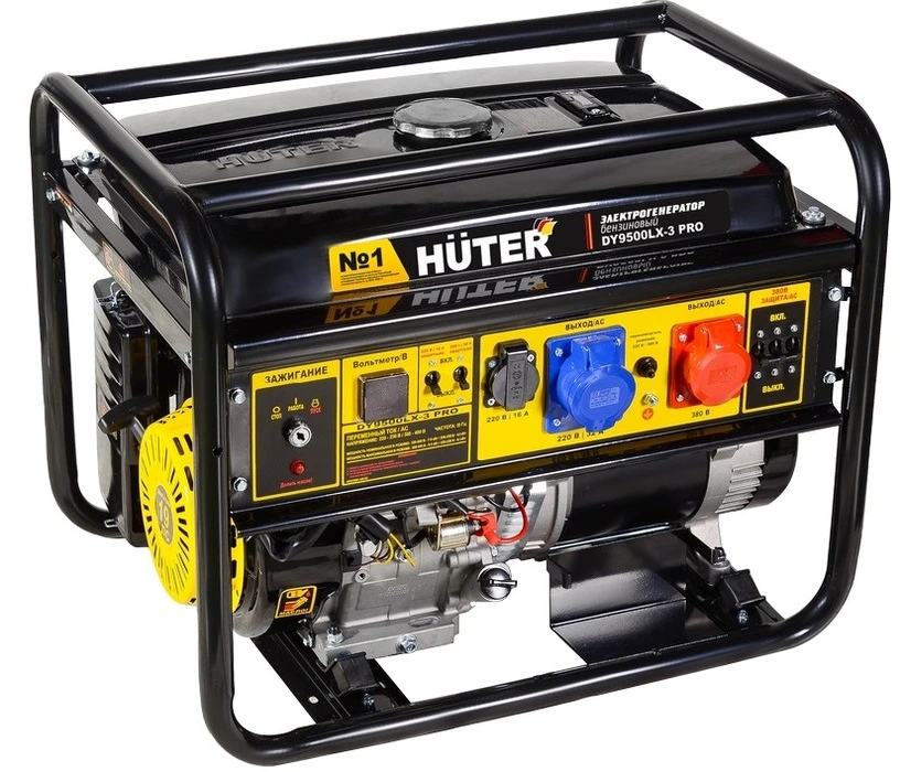 Бензиновый генератор Huter DY9500LX-3 PRO-электростартер (380В/220В)