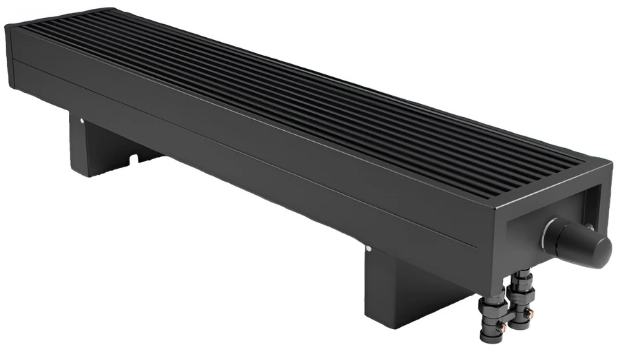 Водяной конвектор Vitron ВКН.100.200.1400.2ТГ Черный, с термовентилем