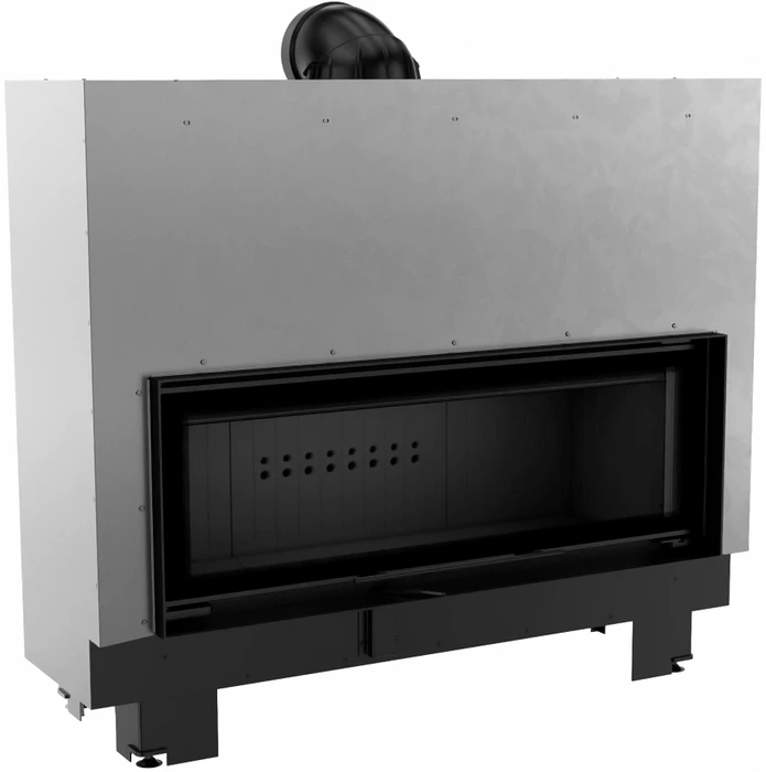 Фронтальная дровяная топка Kratki MB120/G черная футеровка PRO